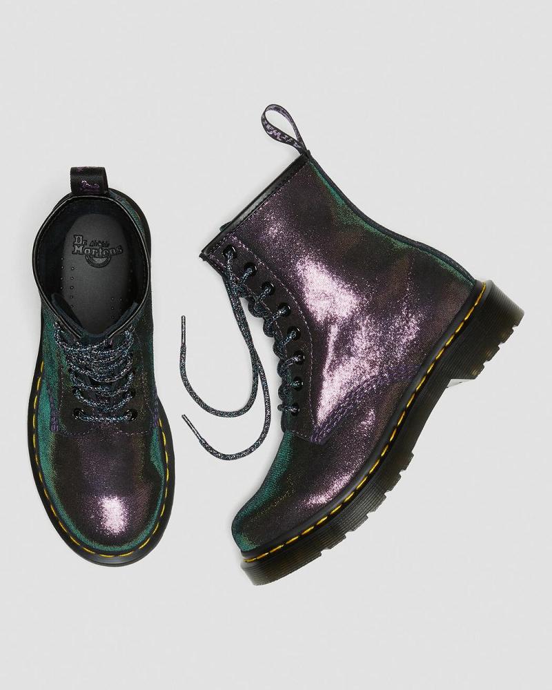 Purple Women's Dr Martens 1460 Disco Iridescent Suede Lace Up Boots | CA 156DFM